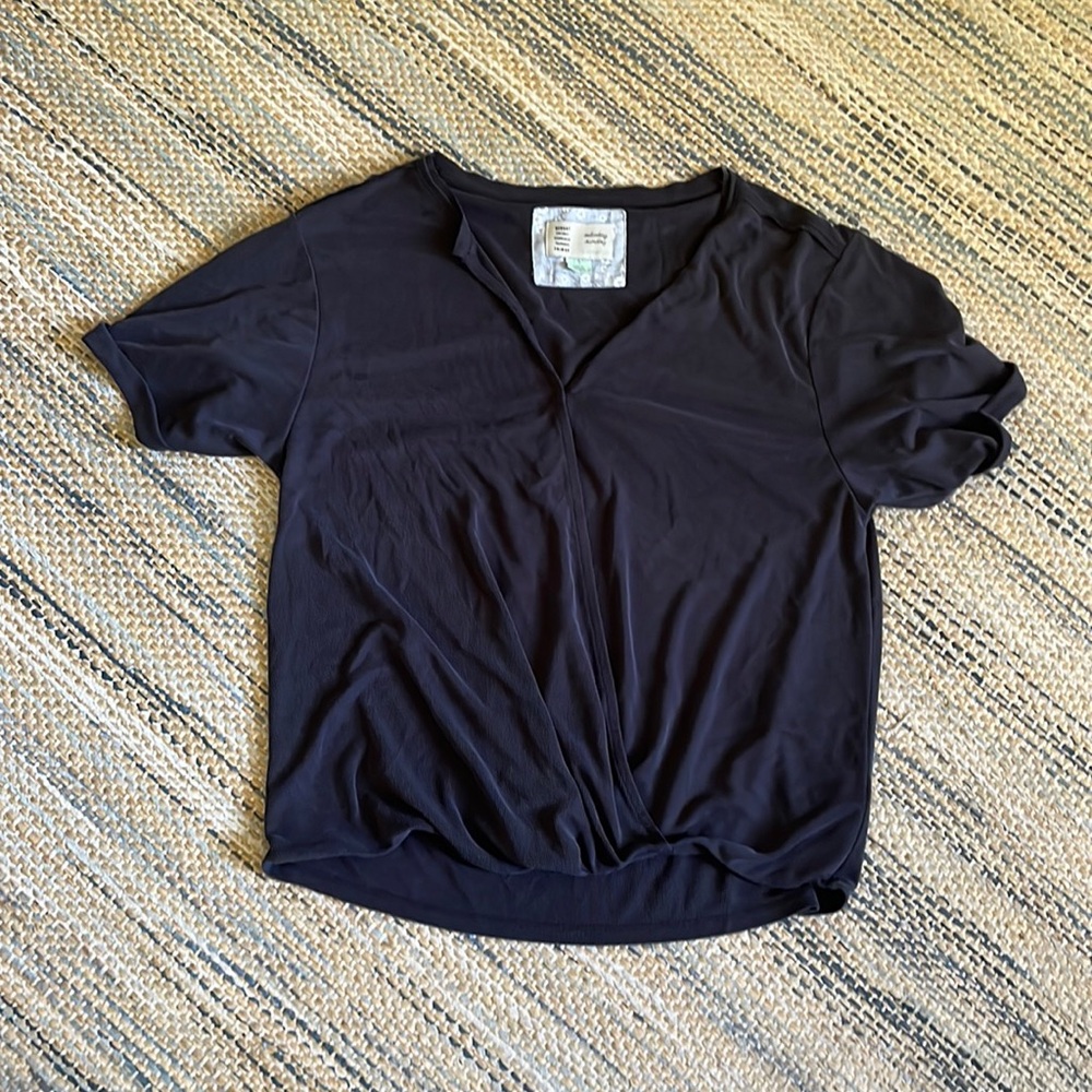 Saturday Sunday Ribbed Cross Front T-shirt